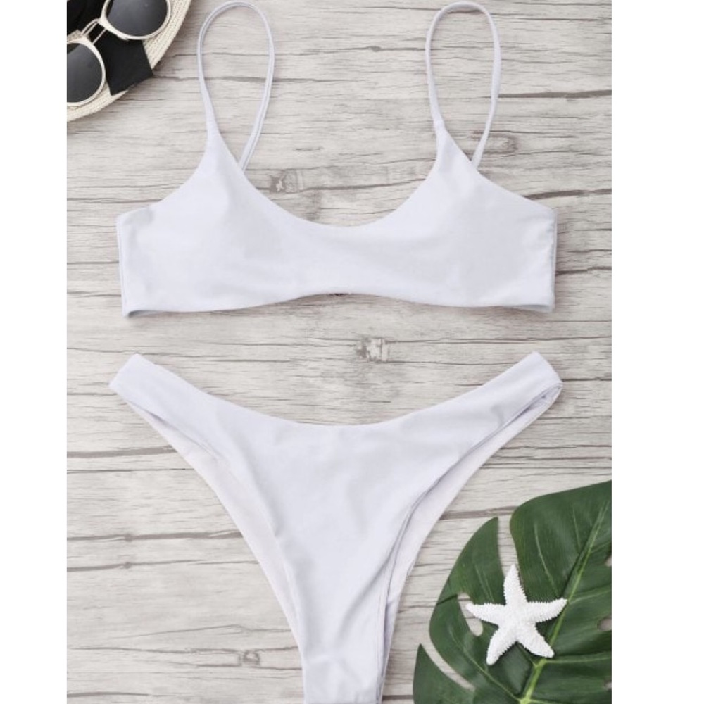 White Bikini / High Cut Thong Swimsuit / Honeymoon